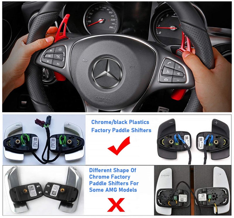 TTCR-II تمديد مجداف عجلة القيادة TTCR-II لسيارة Mercedes A/G Class 2019-2022 C/CLS 2015-2021 E/SL/SLC 2017-2020 GLA/GLC/GLE/S 2016-2022 GLS 2017-2021 موسع مجداف التحول من الألومنيوم - Image 4